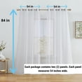 thumbnail image 2 of Cortinas HLC.ME, color blanco transparente, 213 cm de largo, 2 paneles de 137 cm de ancho, 2 of 9