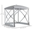 thumbnail image 3 of Outsunny Pop-Up Screen House Gazebo Camping Instant Setup Tent, Light Grey, 3 of 10