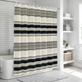 thumbnail image 6 of Black Grey Striped Shower Curtain, Waterproof Shower Curtains for Bathroom, Farmhouse Vintage Stripe Washable Fabric Bathtub Curtain Set Bath Decor with 12 Hooks Stall 36"x72", 6 of 8