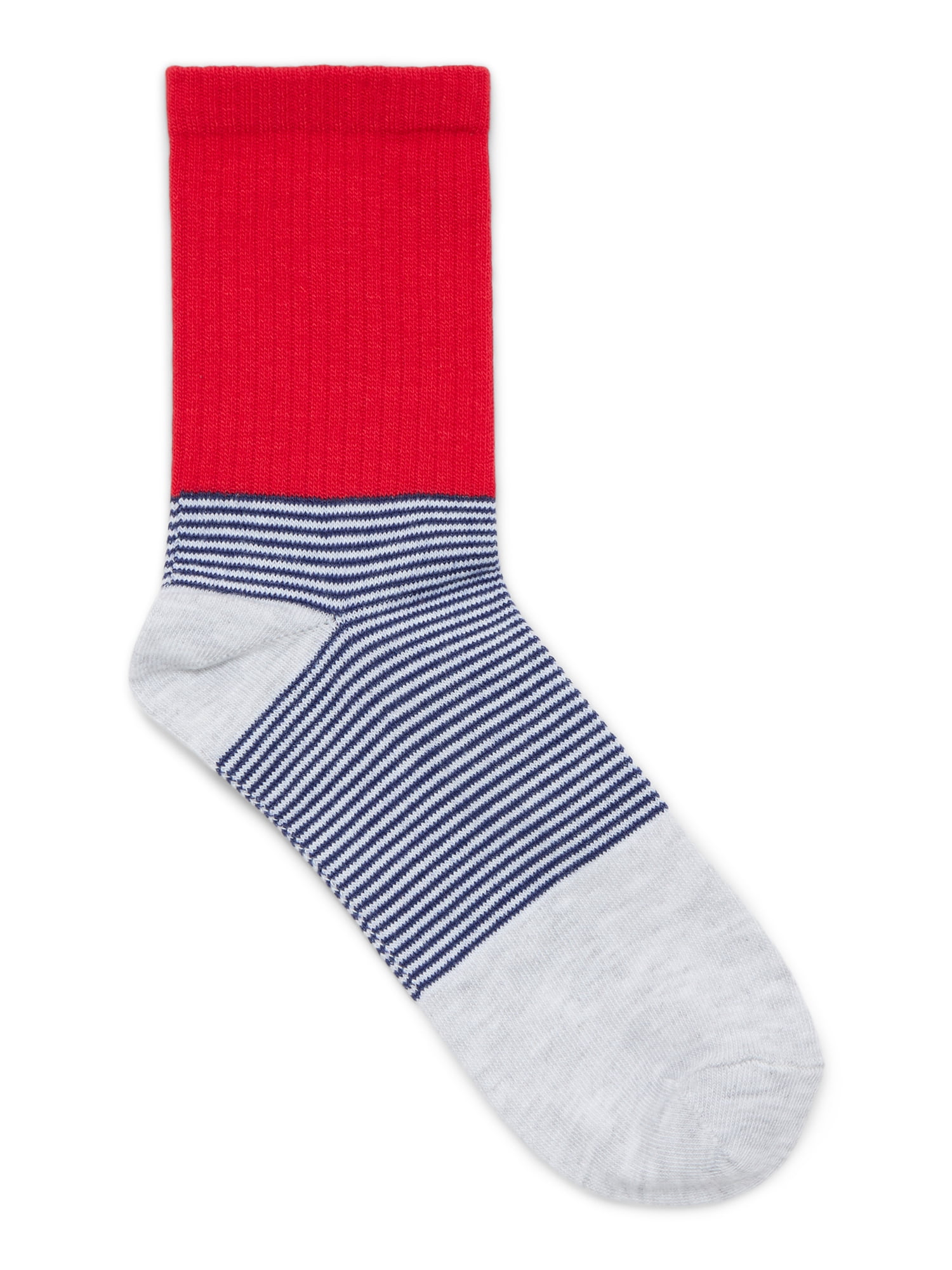 No Boundaries Women's Ribbed Mid Crew Socks, 6-Pack, Women's, Shoe Sizes 4-10