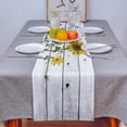 thumbnail image 4 of Table Runner Dresser Scarves 72 Inch Long, Farmhouse Sunflowers on Shabby Wooden Planks Linen Dining Table Runners Bees Tabletop Scarf for Wedding Holiday Party Kitchen, 4 of 7