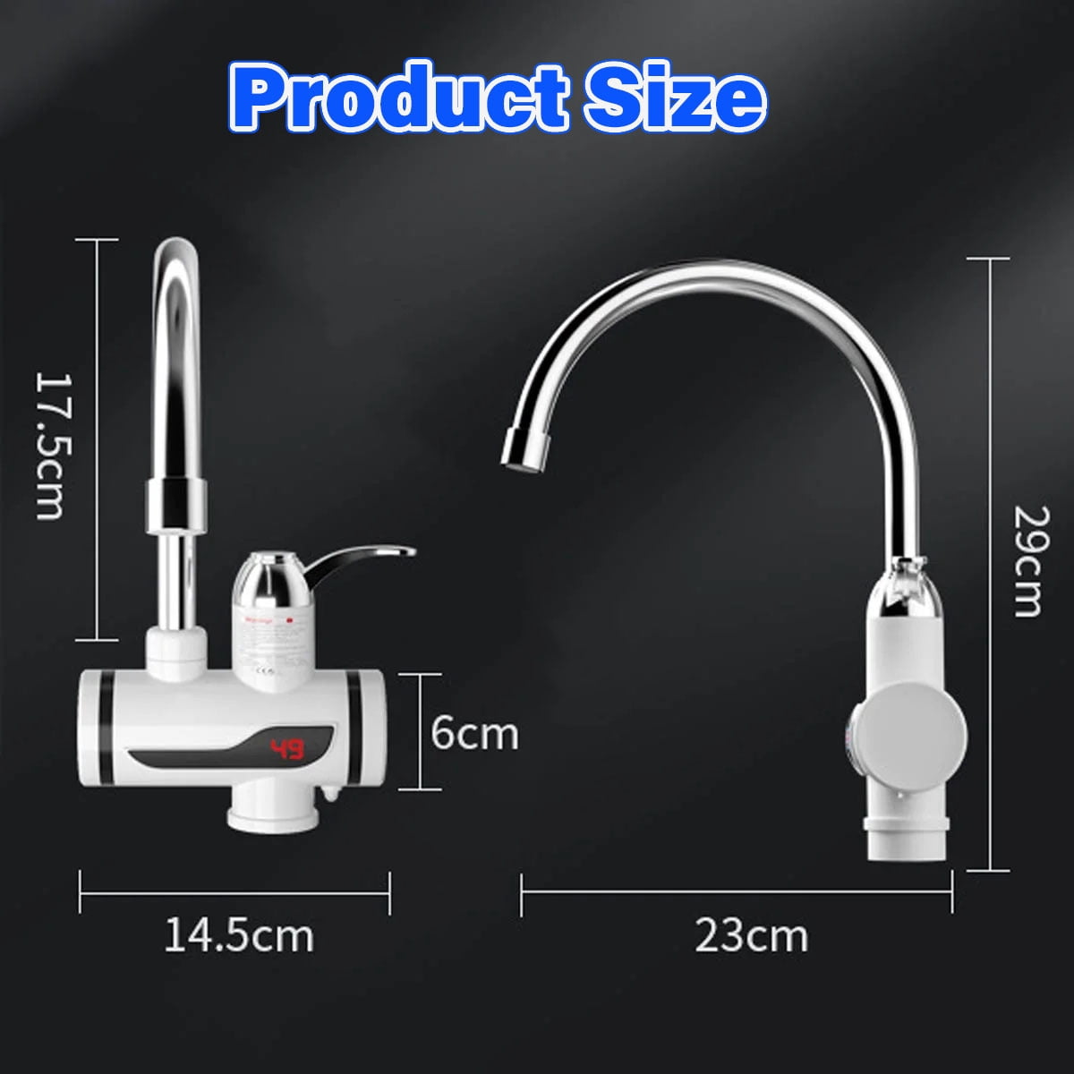 DYUES 3000W Hot Water Heater Faucet Instant Tankless Water Heater,Electric Kitchen Bathroom Fast Heating Tap Water Faucet