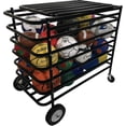 thumbnail image 6 of Champion Sports Ultimate Lockable Ball Locker – Heavy Duty Powder Coated Steel Ball Locker with Swivel Caster and Rear Wheels – Hinged Lid - Holds Up to 30 Balls – Black, 6 of 7