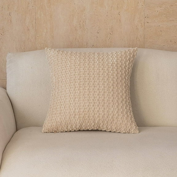 suxuMhao Decorative Throw Pillow - 18×18 IN Beige, Decorative Sofa Pillows Couch Throw Pillows for Living Room, Bed Pillows Decorative Soft Polyester PP Cotton Filled Accent Pillow (1 Piece)