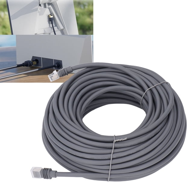Cable De Extensión Satelital Rectangular, Cable De Reemplazo Satelital Rectangular Sin Demora Con Tapas Protectoras Para Exteriores
