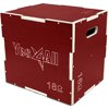 Yes4All 3-in-1 Wooden Plyo Box, Non Slip Surface with Hex Grip, Three Different Height, 20" 18" 16", Red Color