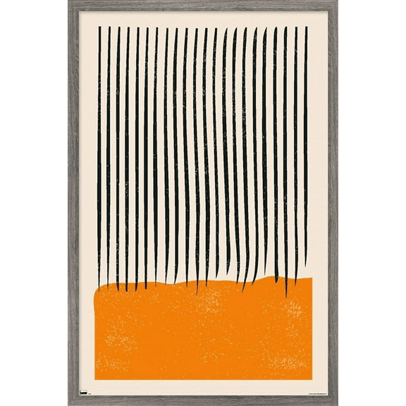 Geometric - Orange Wall Poster, 14.725" x 22.375", Framed