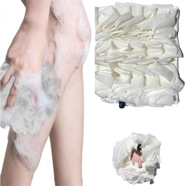 Esponja de baño 2 en 1, esponja de baño Loufee, depurador de ducha para el cuerpo, esponja de baño exfoliante con correa ajustable (talla única, 1 unidad)