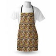 thumbnail image 4 of Floral Apron, Hand Drawn Sunflowers in Circular Pattern, Unisex Kitchen Bib with Adjustable Neck for Cooking Gardening, Adult Size, Dark Brown Multicolor, by Ambesonne, 4 of 4