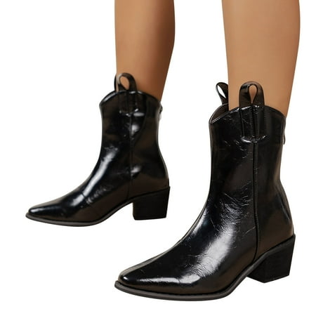 

Womens Pointed Toe Ankle Boots Blocked Mid Heel Bow Side Zipper Suede Chelsea Booties