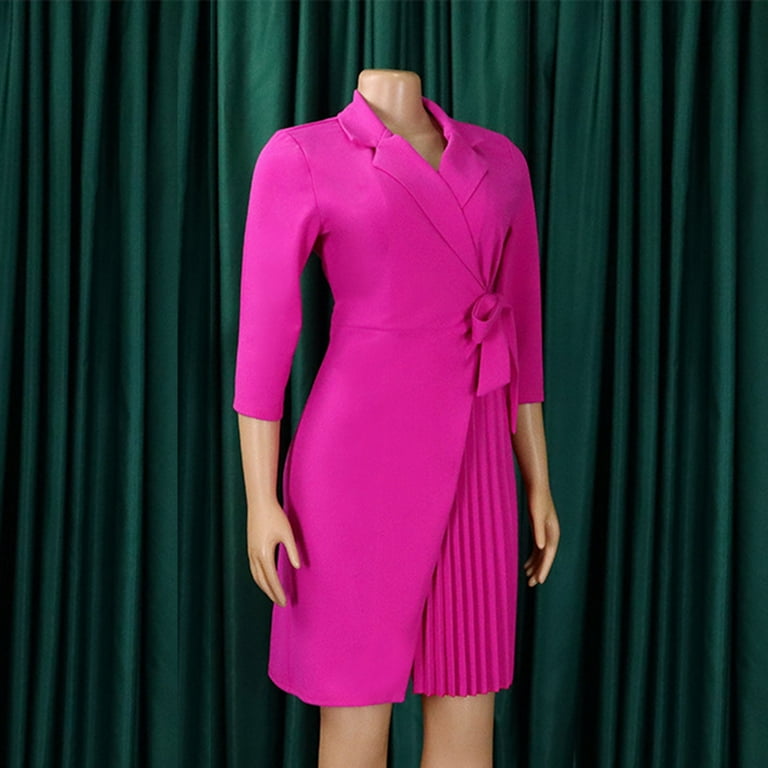 women's hot pink cocktail dress Backless Hot Pink Short A-Line Party Dress by La Femme Hot Pink / 2 main image 0