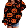 thumbnail image 3 of WQNVRNR Girl Halloween Sweatshirt Casual Crew Neck Pullover Pumpkin Ghost Graphic Long Sleeve Tops Shirt Multicolor 4T, 3 of 6