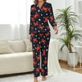 thumbnail image 2 of Top-kevin Women's Pajama Sets Sea Lobster Cartoon Long Sleeve Lounge Sets Pjs Sleepwear with Pockets, 2 of 12