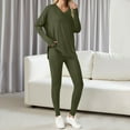 thumbnail image 3 of FNFYFH Lounge Sets for Women Two Piece Outfits Pullover V Neck Tunic Tops and Leggings Matching Sweatsuits Workout Clothing, 3 of 5
