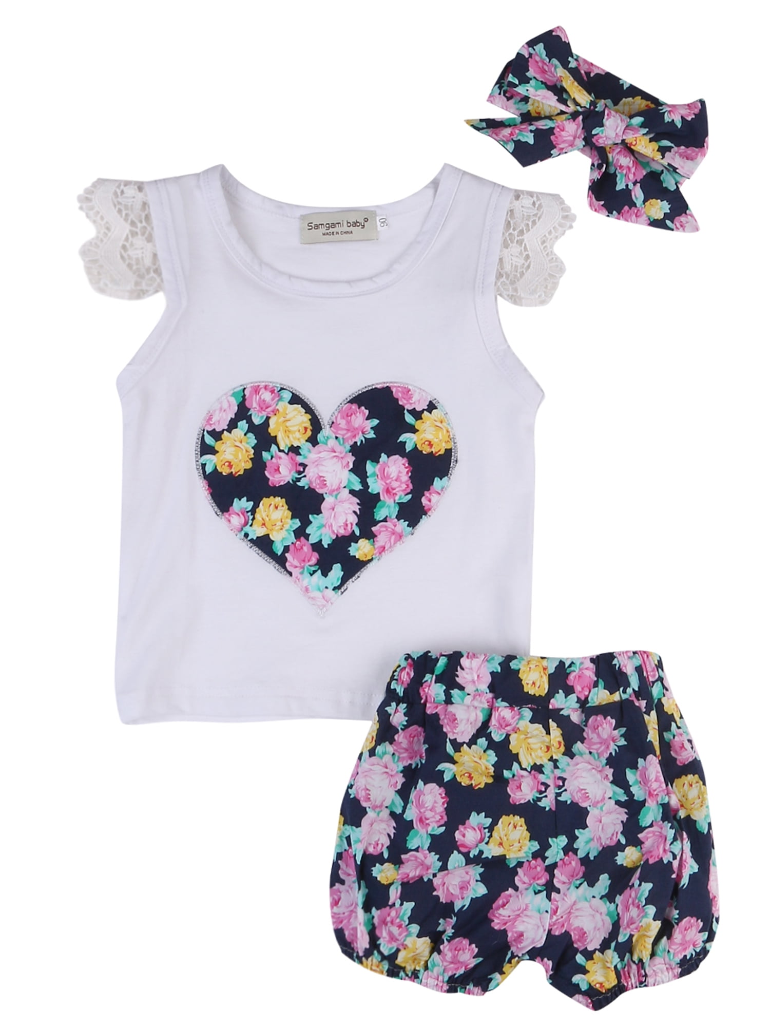 Toddler Kids Baby Girls Outfits Clothes T-shirt Tops+Pants//Shorts//Skirt 2PCS Set