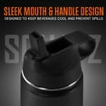 thumbnail image 4 of 18 Oz Stainless Steel Water Bottle, with Straw, Leak Proof, Vacuum Insulated Stainless Steel, Double Walled, Thermo Mug & Wide Mouth Lids (Black), 4 of 7