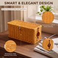Cable Management Box Handmade Rattan Cord Organizer with Lid for Power ...