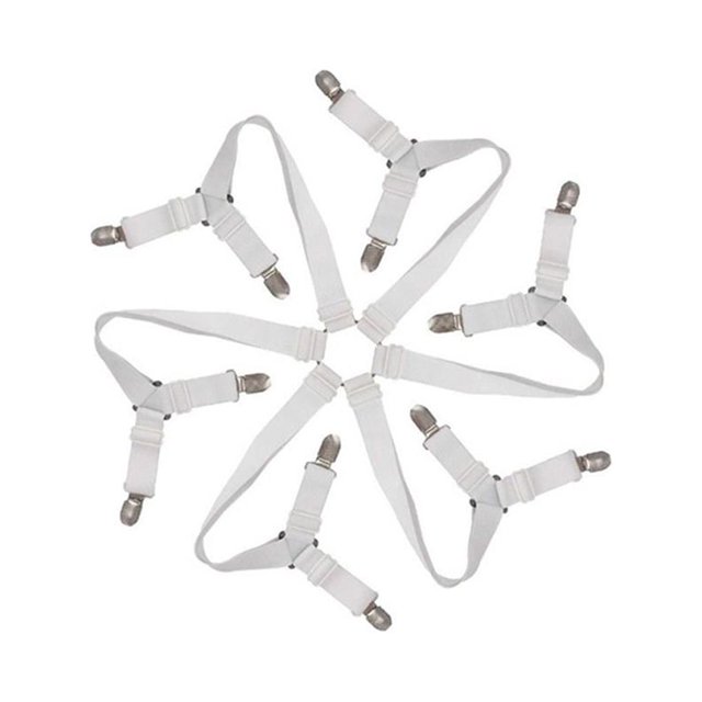 Naiovety 12 Clips elásticos 6 lados soporte para sábanas sujetador fijación pinzas antideslizantes mantas ajustables correa tirantes Hotel Juegos de cama
