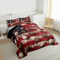 thumbnail image 4 of Homewish Leopard Baseball Queen Comforter Set,Red Brown White,3-Piece Luxury Reversible, 4 of 9