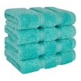 thumbnail image 5 of American Soft Linen Luxury 4 Piece Washcloth Set, 100% Cotton Turkish Washrags and Washcloths, Turquoise, 5 of 6