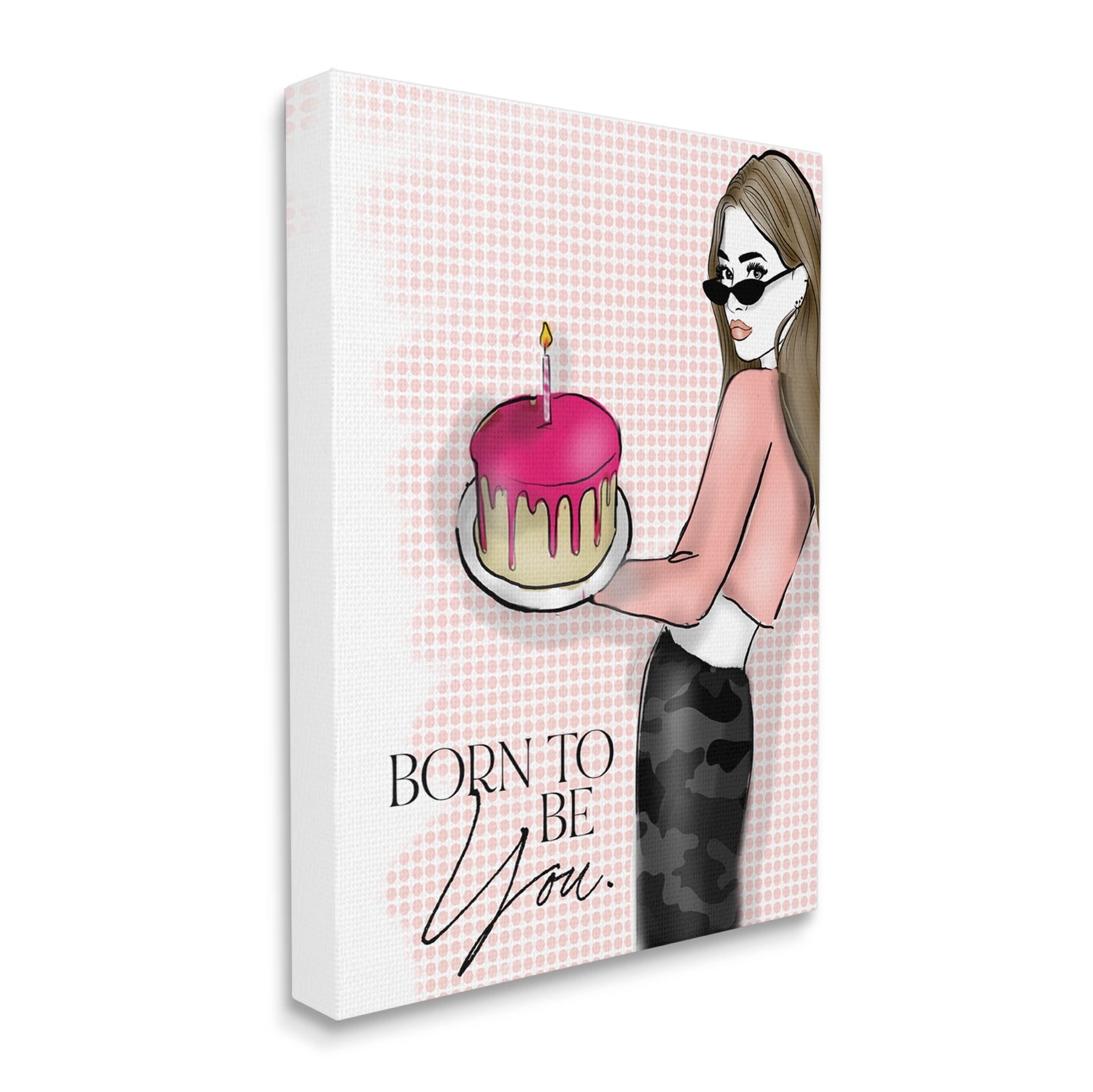 Stupell Industries Born To Be You Patterned Graphic Art Gallery Wrapped Canvas Print Wall Art, Design by Alison Petrie