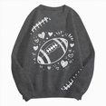 thumbnail image 6 of Towmus Women's 2025 Autumn Winter Casual Rugby and Love Printed Crewneck Long Sleeve Sweatshirt Loose Pullover Tops, 6 of 6