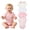 Pink, variant on Ruyang 5 Piece Short Sleeved Bodysuit Set for Baby Girls Cotton Crewneck Romper Toddler Infant Lightweight Crawling Suit