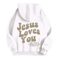 thumbnail image 3 of SIYUDAN Hoodies For Women Jesus Loves You Sweatshirt Oversized Graphic Hoodies For Women Pullover Hoodie Sweatshirt Fall Outfits Women Young Women, 3 of 4