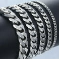 thumbnail image 2 of GKNET New Trendy Cuban Chain Men Bracelet Classic Stainless Steel 3/5/7/9mm Bracel WY4-3mm, 2 of 8