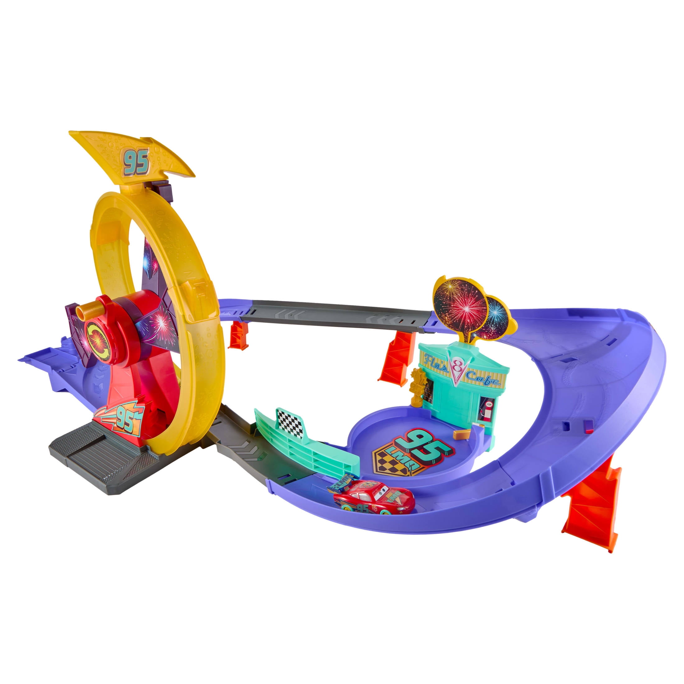 Disney and Pixar Cars Race to Celebrate Lightning McQueen Celebration Raceway Playset & Toy Car