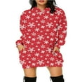 thumbnail image 1 of Sweat à Capuche de Noël pour Femmes avec Manches Longues et Imprimé Cartoon avec Poches, 1 of 5