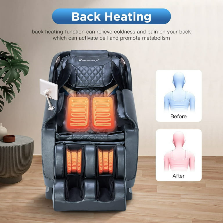 Bestmassage 4D Massage Chair,Full Body Zero Gravity Recliner Chair with Smart Large Screen Bluetooth Heat Foot Roller,Black