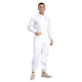 thumbnail image 4 of Kaerm Men's One Piece Work Coveralls Jumpsuits Long Sleeves Front Zipper Workshop Body Suits White 5XL, 4 of 7
