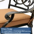 thumbnail image 3 of SOCIALCOMFY 2 Piece Outdoor Bistro Dining Chairs, Cast Aluminum Dining Chair Set, Patio Bistro Chairs with Khaki Cushins for Balcony, Backyard, Garden, 3 of 7