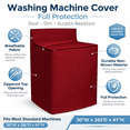 thumbnail image 2 of Washing Machine Cover Zippered Non-Woven protects from Scratches Burgundy  30"W x 26"D x 41"H, 2 of 11