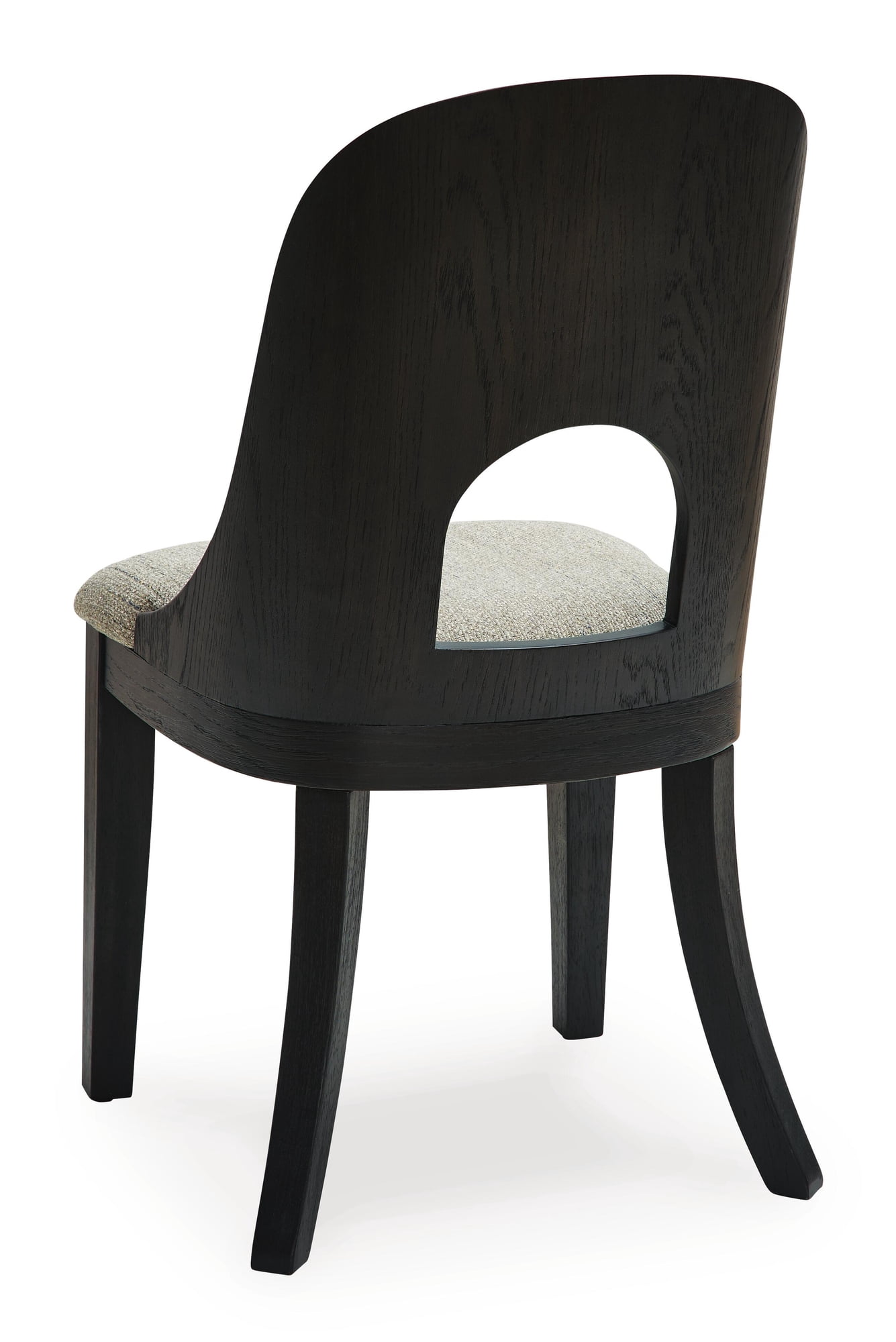 Signature Design by Ashley Rowanbeck Upholstered Dining Side Chair Set (2), Gray/Black, Contemporary Curved Wood Chairs with Cushioned Seats