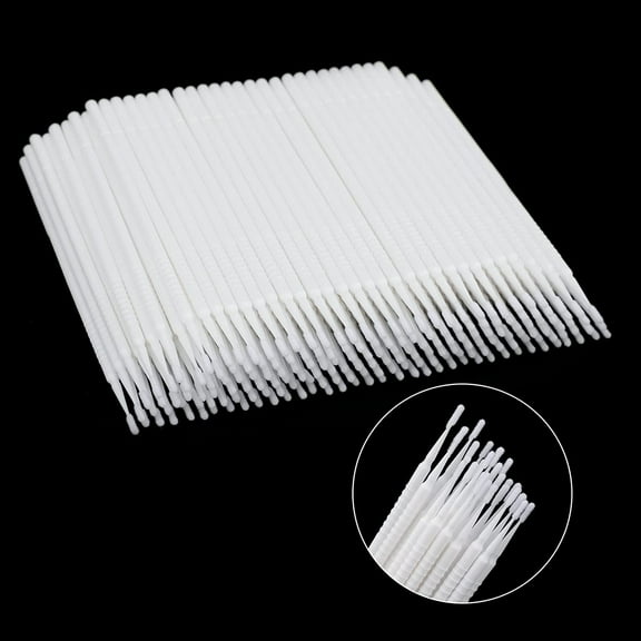 200PCS Excellent Micro Brushes,High-end Microswabs for Eyelash Extensions Micro Applicator Brush for Makeup and Personal Care (White)