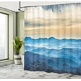 thumbnail image 4 of Ambesonne Oil Painting Shower Curtain, Blue Sea Cream Sky, 69"Wx70"L, Sand Brown Eggshell, 4 of 4