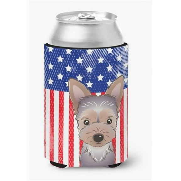 American Flag & Yorkie Puppy Can or Bottle Hugger
