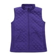 thumbnail image 1 of Bienzoe Women Casual Quilted Sleeveless Light Weight Vest Stretch Rib Purple S, 1 of 5