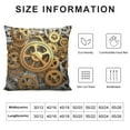 thumbnail image 5 of JEUXUS  Clock Throw Pillow Cushion Cover, Gears in Style of Steampunk Mechanical Design Engineeringme Print, Decorative Square Accent Pillow Case, Orange Brown, 5 of 5