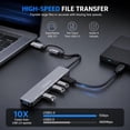 thumbnail image 3 of NEW 2026 - USB C Hub 7 in 2, Aluminum Multiport Adapter with USB 3.0 & USB 2.0 Ports, Slim USB Splitter for Laptop, MacBook Pro/Air, iPad, PC, Type-C Devices, 3 of 8