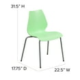 thumbnail image 6 of Flash Furniture HERCULES Series 770 lb. Capacity Green Stack Chair with Lumbar Support and Silver Frame, 6 of 12