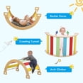 thumbnail image 4 of TROPOW Triangle Set with Sliding Ramp & Climbing Arch Ramp, 3 in 1 Toddler Climbing Toys Indoor, Wooden Climbing Toys for Toddlers 1-3，3-Sided Wooden Triangle Climber with Climbing Net, 4 of 6