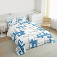 thumbnail image 3 of Manfei Pixel Geometric Bedding Comforter Set,Modern Abstract Geometric Twin Comforter Sets,Gray Blue White Bedding Set For Boys Kids,Super Cozy Room Decor Reversible,2-Piece, 3 of 8