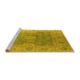 thumbnail image 2 of Ahgly Company Machine Washable Indoor Square Oriental Yellow Industrial Area Rugs, 8' Square, 2 of 4