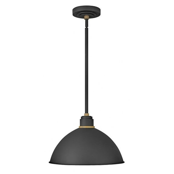 1 Light Outdoor Pendant Barn Light In Traditional-Industrial Style 16 Inches Wide By 10.5 Inches High-Textured Black Finish Hinkley Lighting 10685Tk