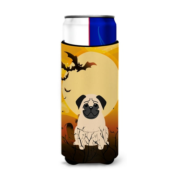 Caroline's Treasures BB4274MUK Halloween Pug Fawn Michelob Ultra Hugger for slim cans , Slim Can, multicolor