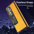 thumbnail image 5 of Tarise All-inclusive Cover Case for Samsung Galaxy Z Fold 3 5G 2021, Wireless Charging Camera Lens Protector Screen Protector Magnetic Hinge Protection Drop-Proof Shockproof Kickstand Case, Yellow, 5 of 7