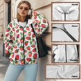 thumbnail image 6 of FOR U DESIGNS Red Strawberry Hoodie Jacket for Women with Zipper Oversized Hoodies Size XS Lightweight Hooded Zip Up Sweatshirt Women Down-Shoulder Collar Sportswear, 6 of 7